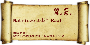 Matriszottó Raul névjegykártya